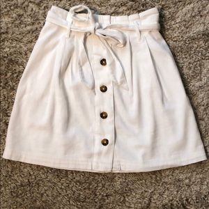 High-waisted paperbag skirt